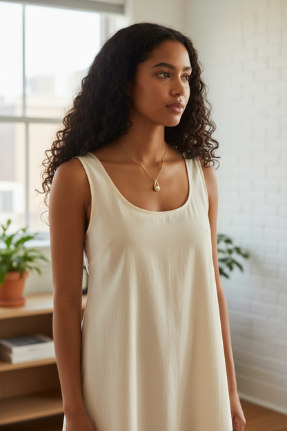 INS Style Pearl-Inlaid Teardrop Titanium Steel Pendant Necklace – Elegant Clavicle Chain