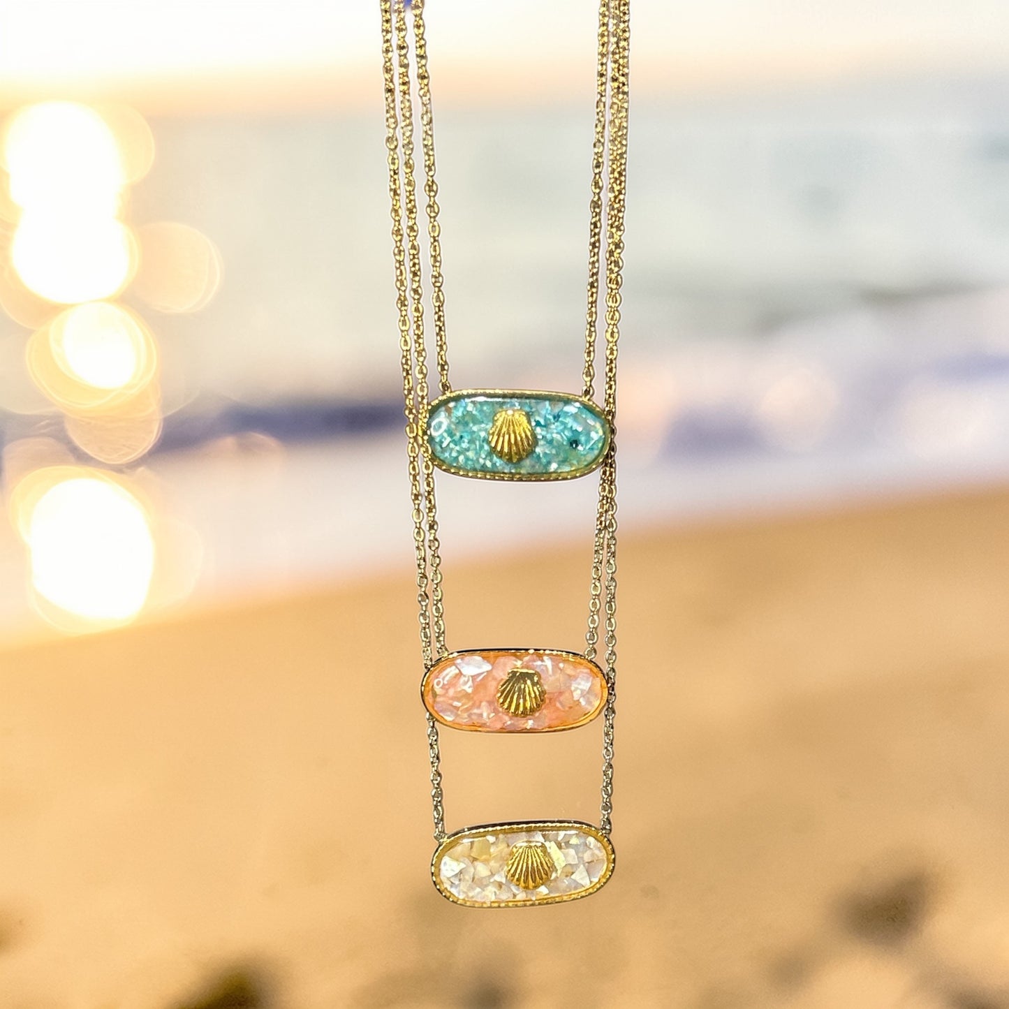 Ocean Starfish Shell Stainless Steel Charm Necklace